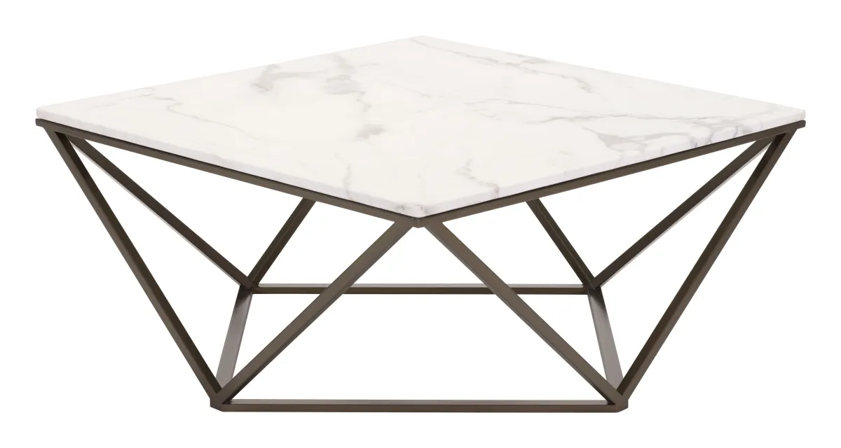 Tintern Coffee Table White & Antique Bronze