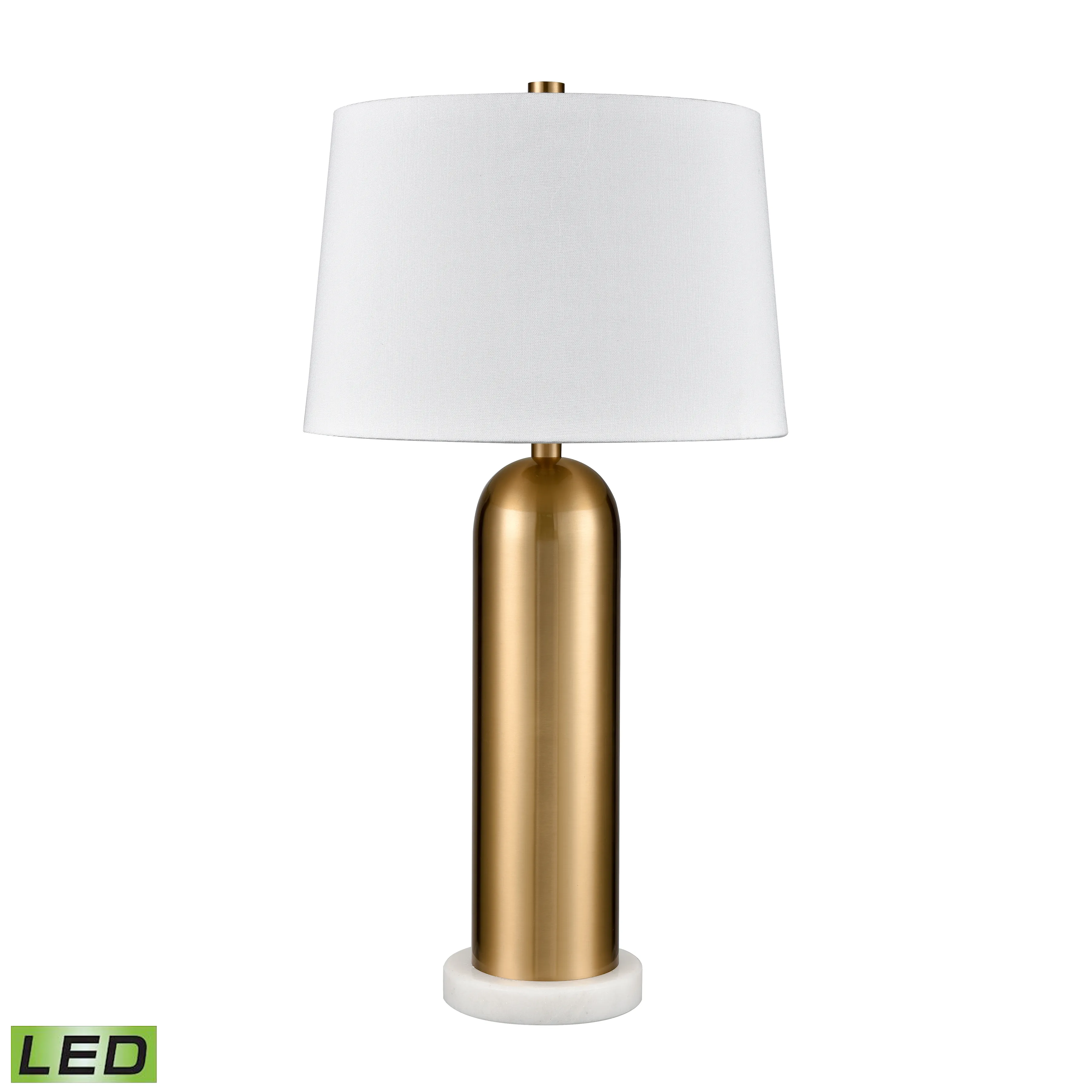 Elishaw 30'' High 1-Light Table Lamp - Aged Brass - Includes LED Bulb