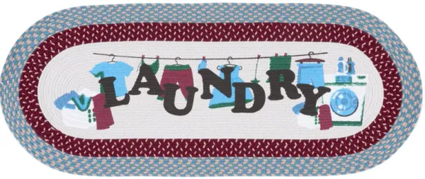 BRAIDED POSTERS Hand Woven 1'-8' x 4' Oval area rug