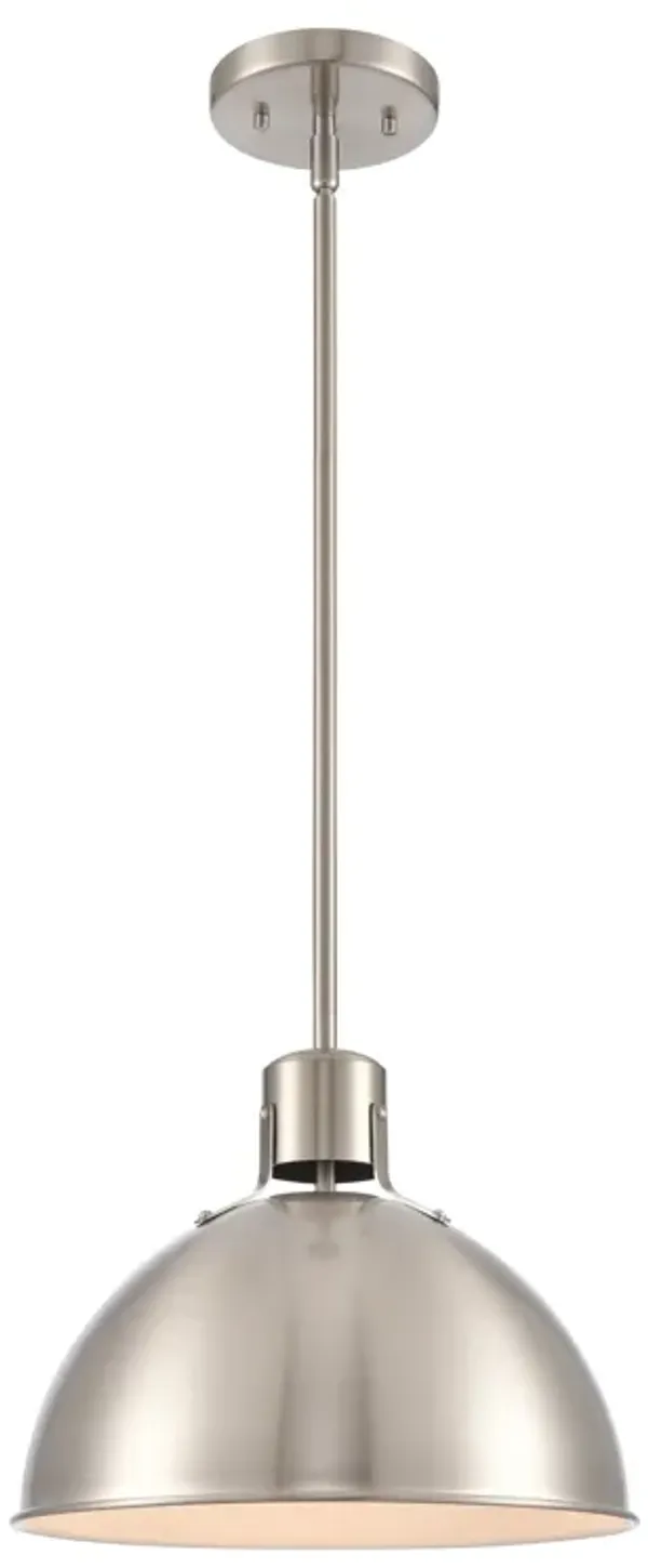 Zayne 12'' Wide 1-Light Pendant - Brushed Nickel