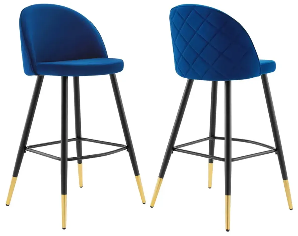 Cordial Performance Velvet Bar Stools - Set of 2