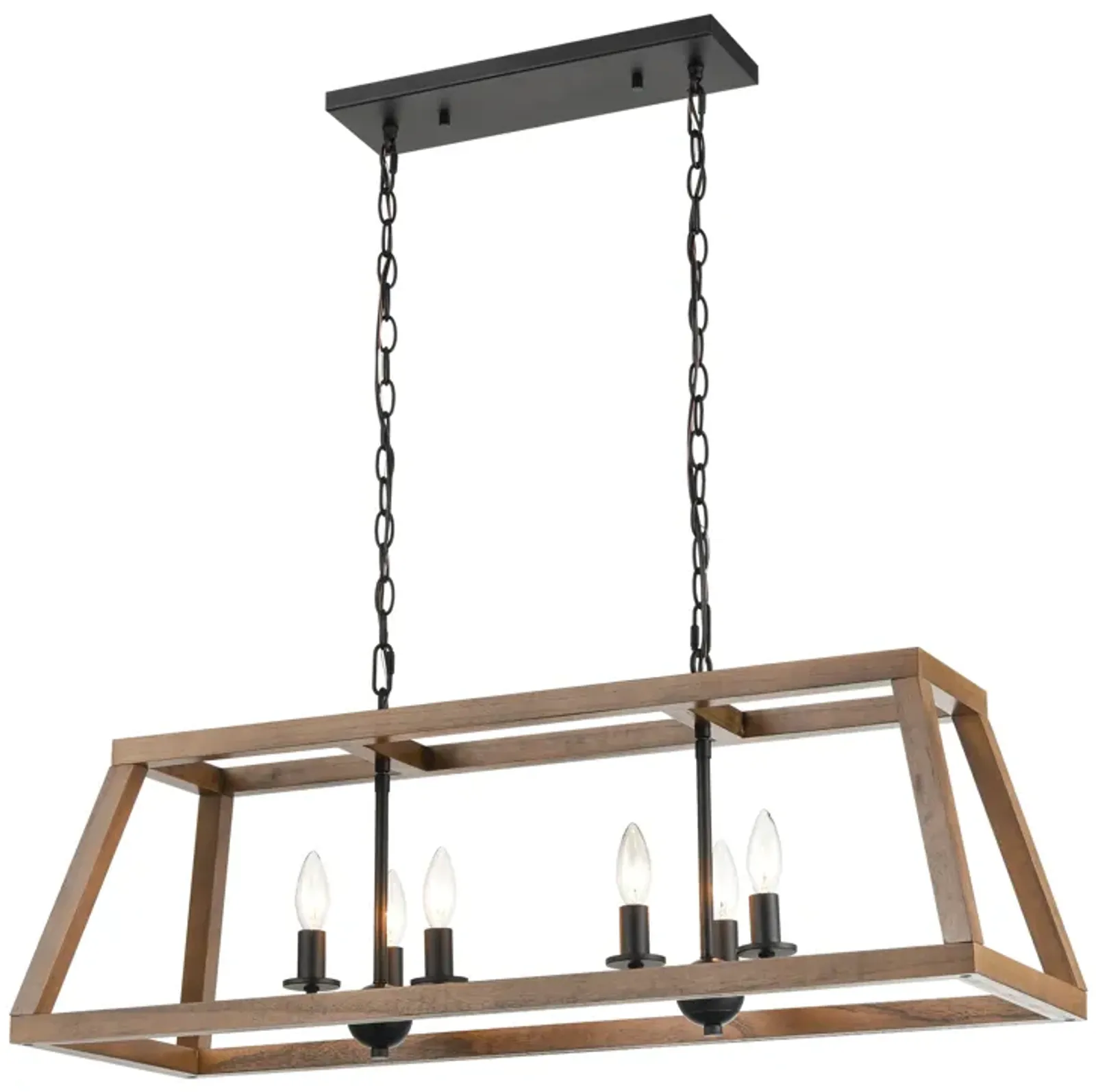 Barrow 36" Wide 6-Light Linear Chandelier - Matte Black