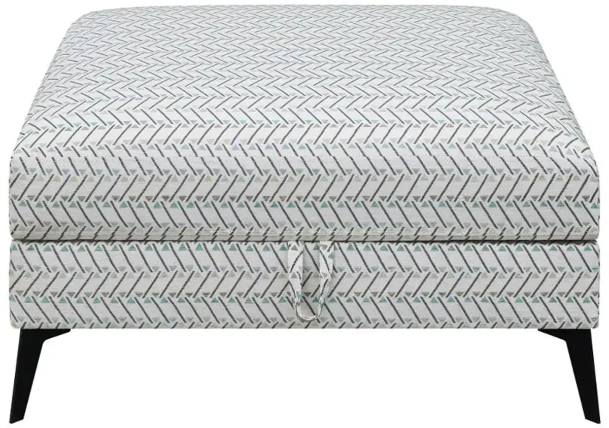 Clint Upholstered Ottoman with Tapered Legs Multi-color