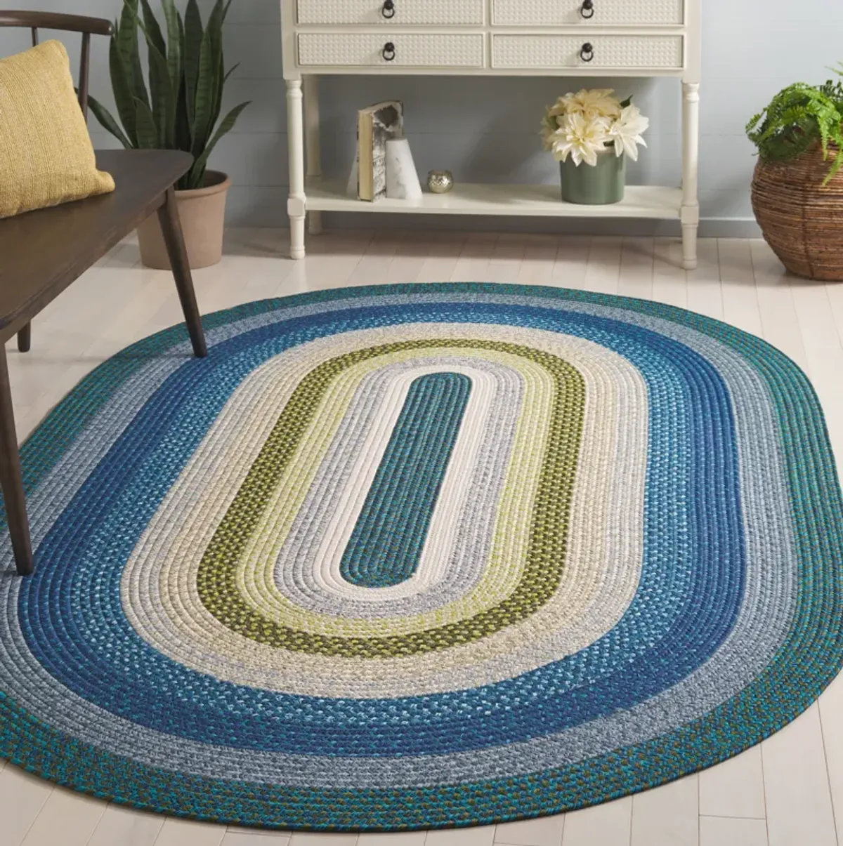 BRAIDED Hand Woven 5' x 8' Oval area rug