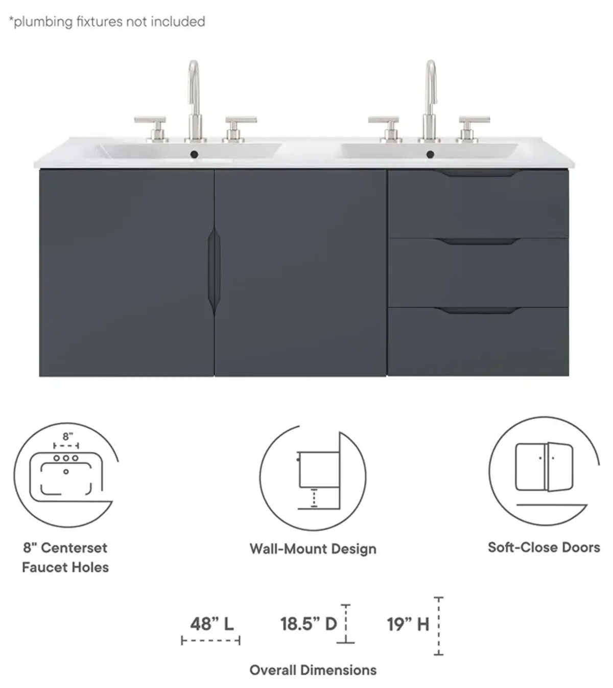 Vitality 48" Double Sink Bathroom Vanity