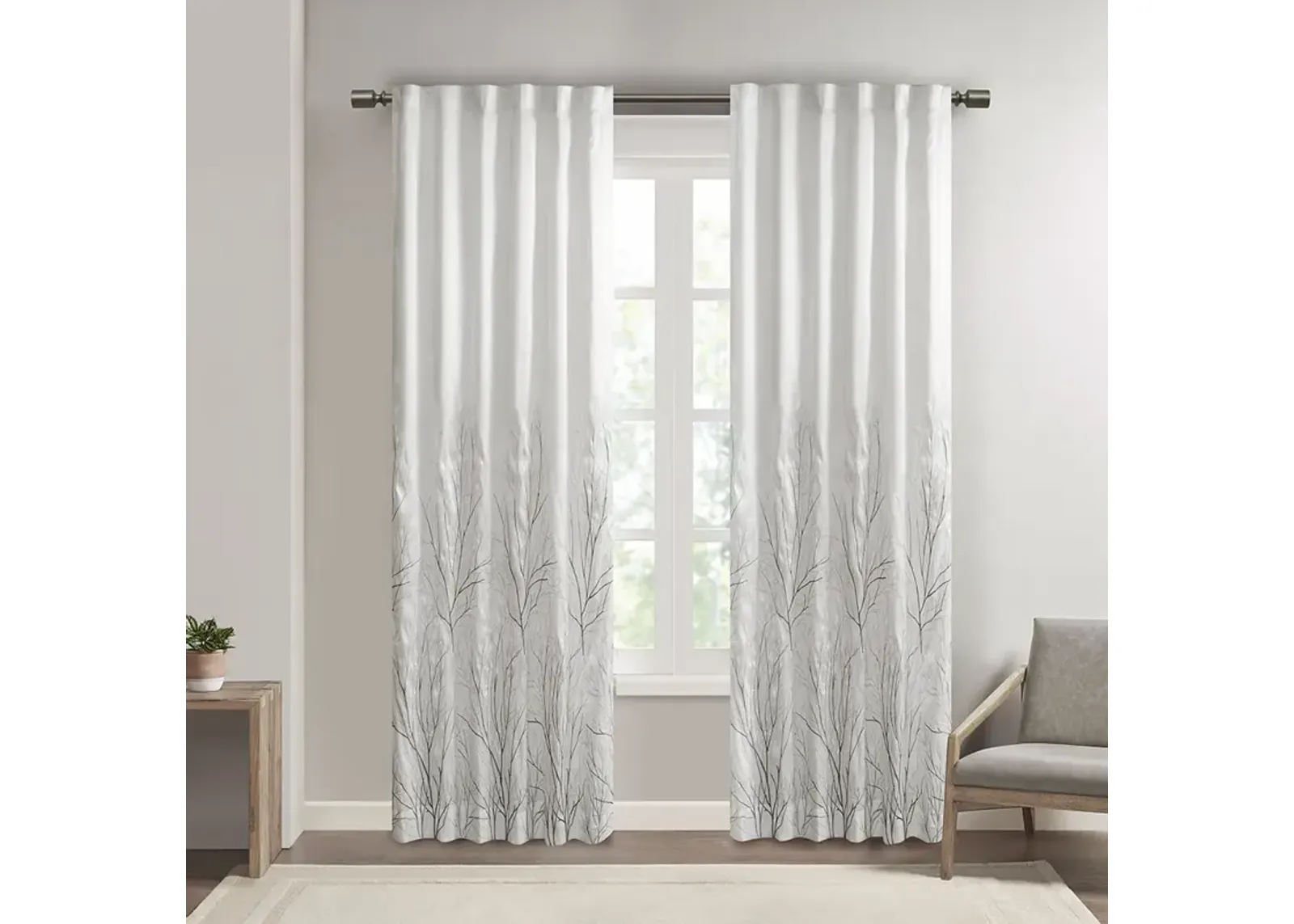 Madison Park Andora White Curtain Panel