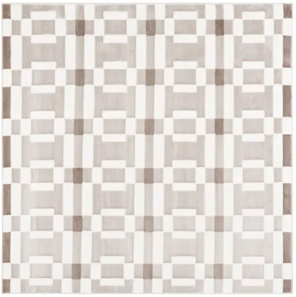 GROOVE 104 IVORY  6'-7' x 6'-7' Square Square Rug