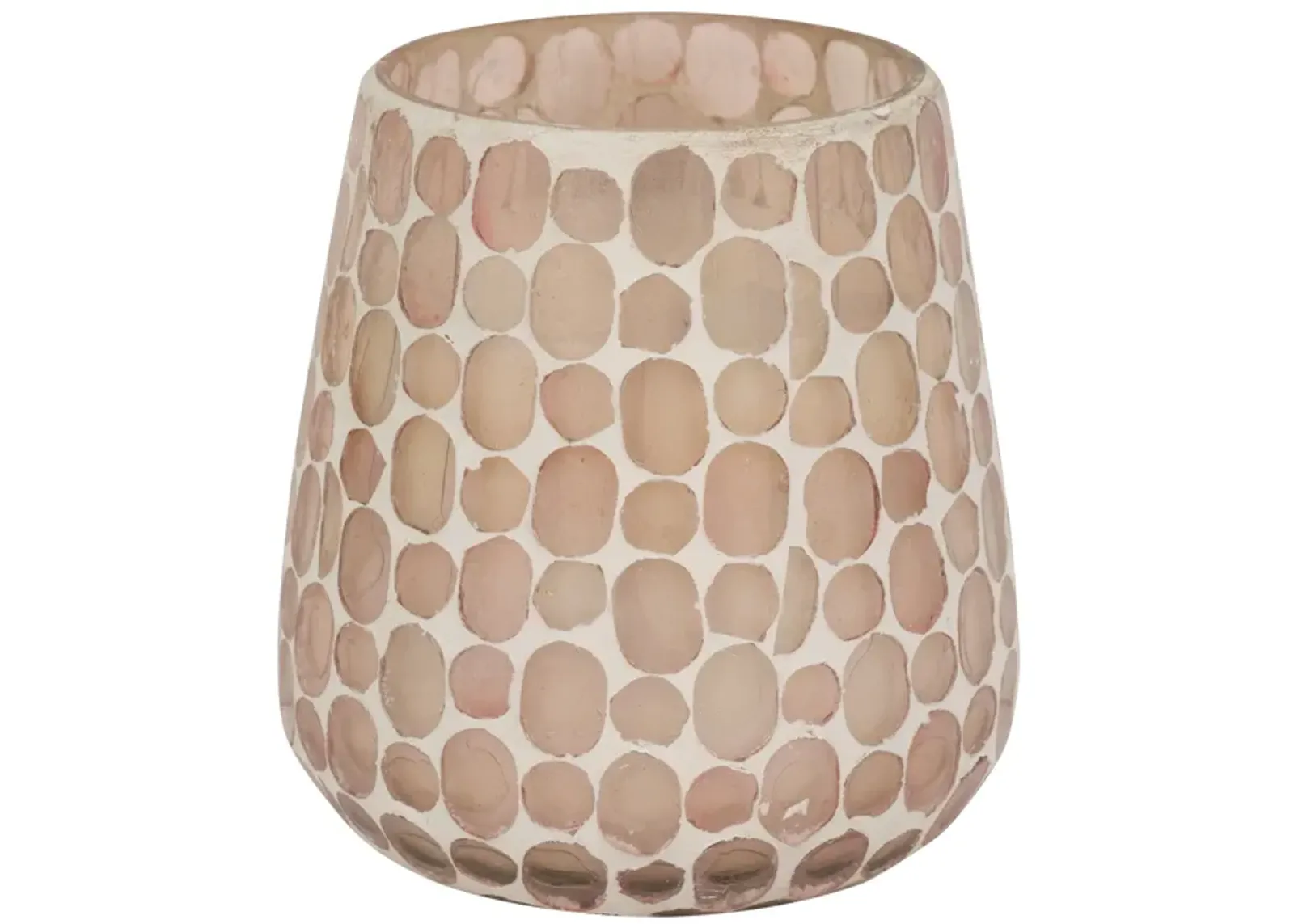 Glass, 5" 18 Oz Mosaic Scented Candle, Soft Pink