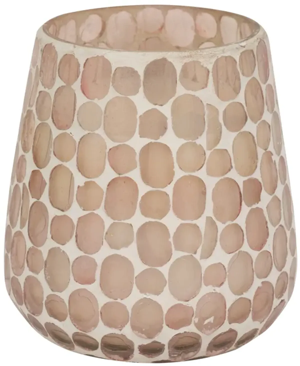 Glass, 5" 18 Oz Mosaic Scented Candle, Soft Pink