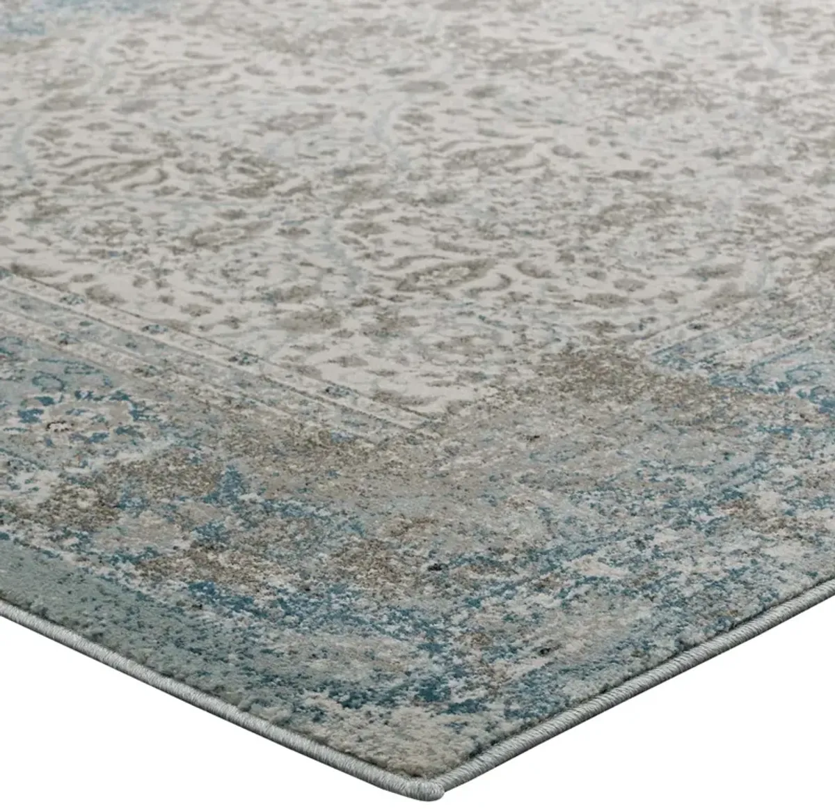 Dilys Distressed Vintage Floral Lattice 8x10 Area Rug