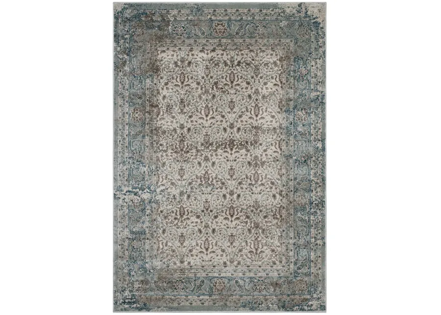 Dilys Distressed Vintage Floral Lattice 8x10 Area Rug