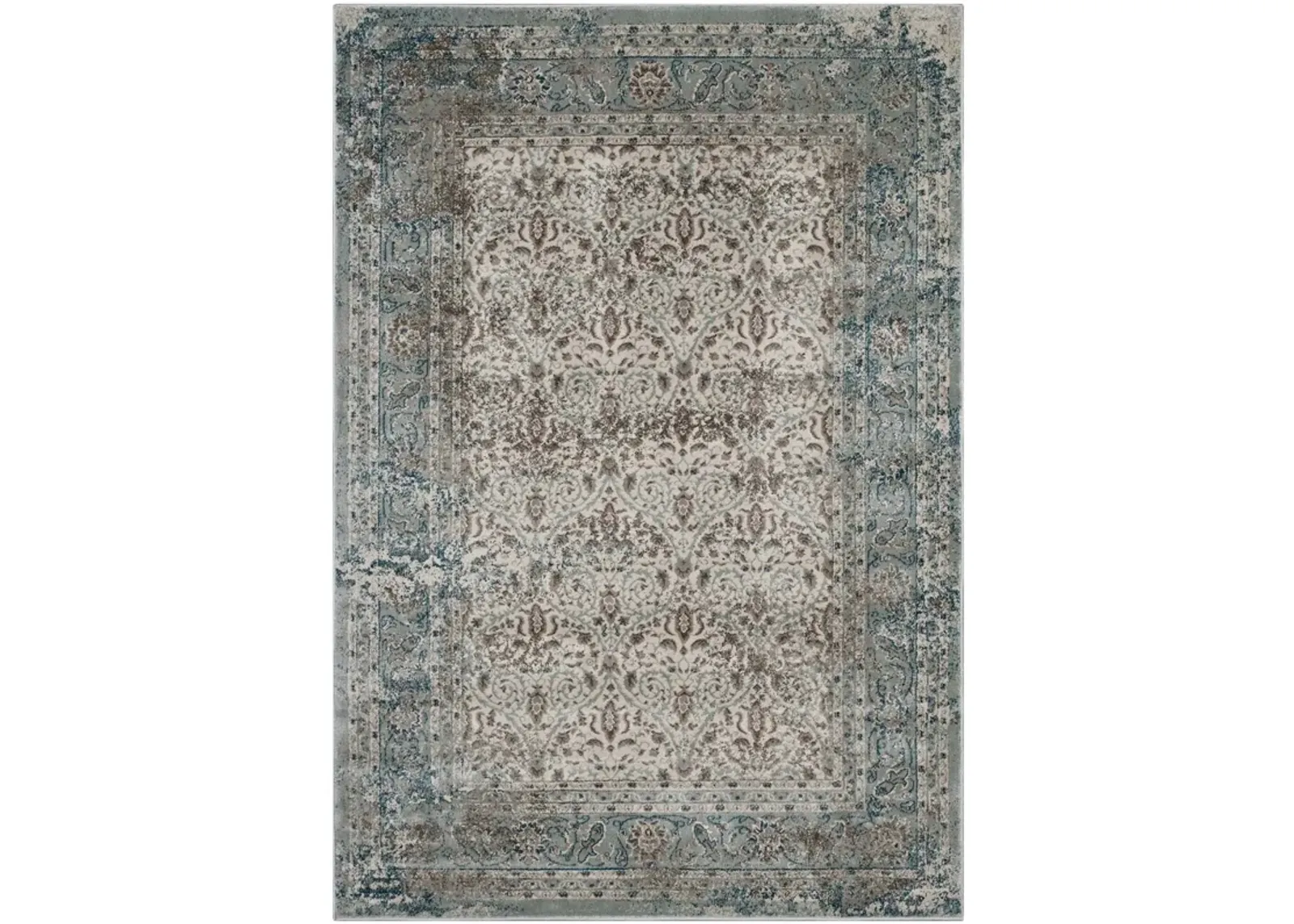 Dilys Distressed Vintage Floral Lattice 8x10 Area Rug