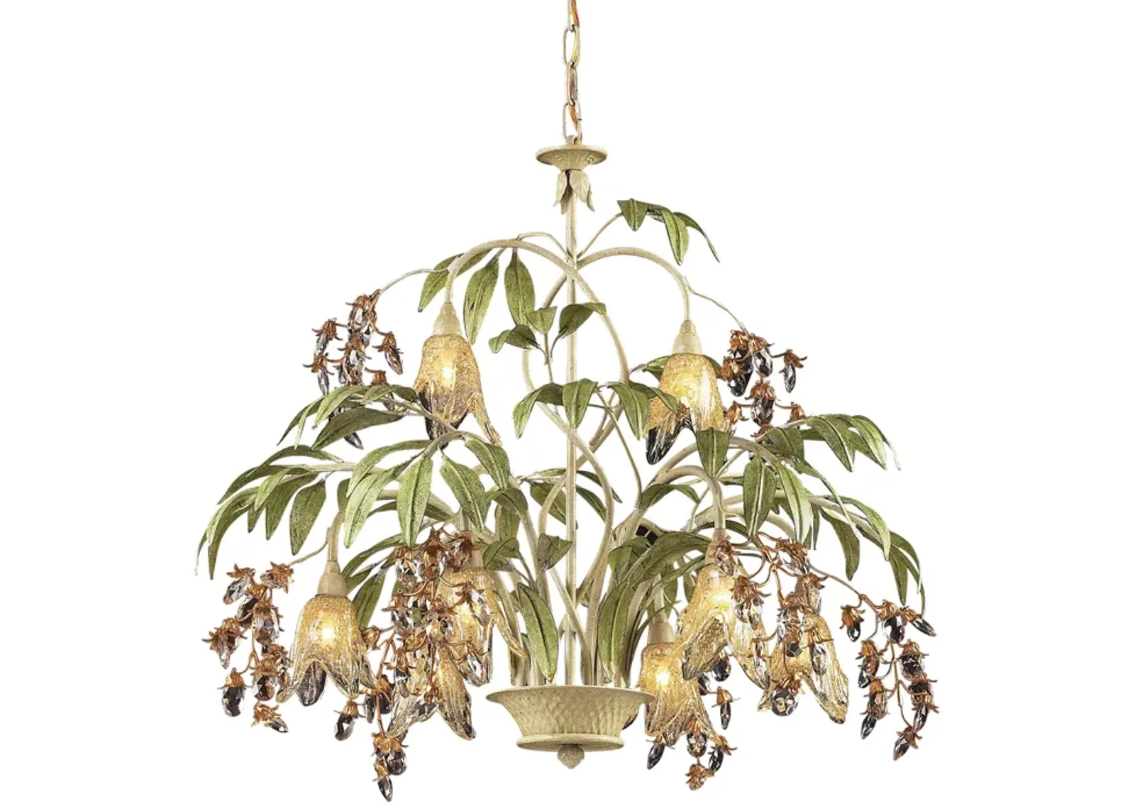 Huarco 28" Wide 8-Light Chandelier - Sage Green