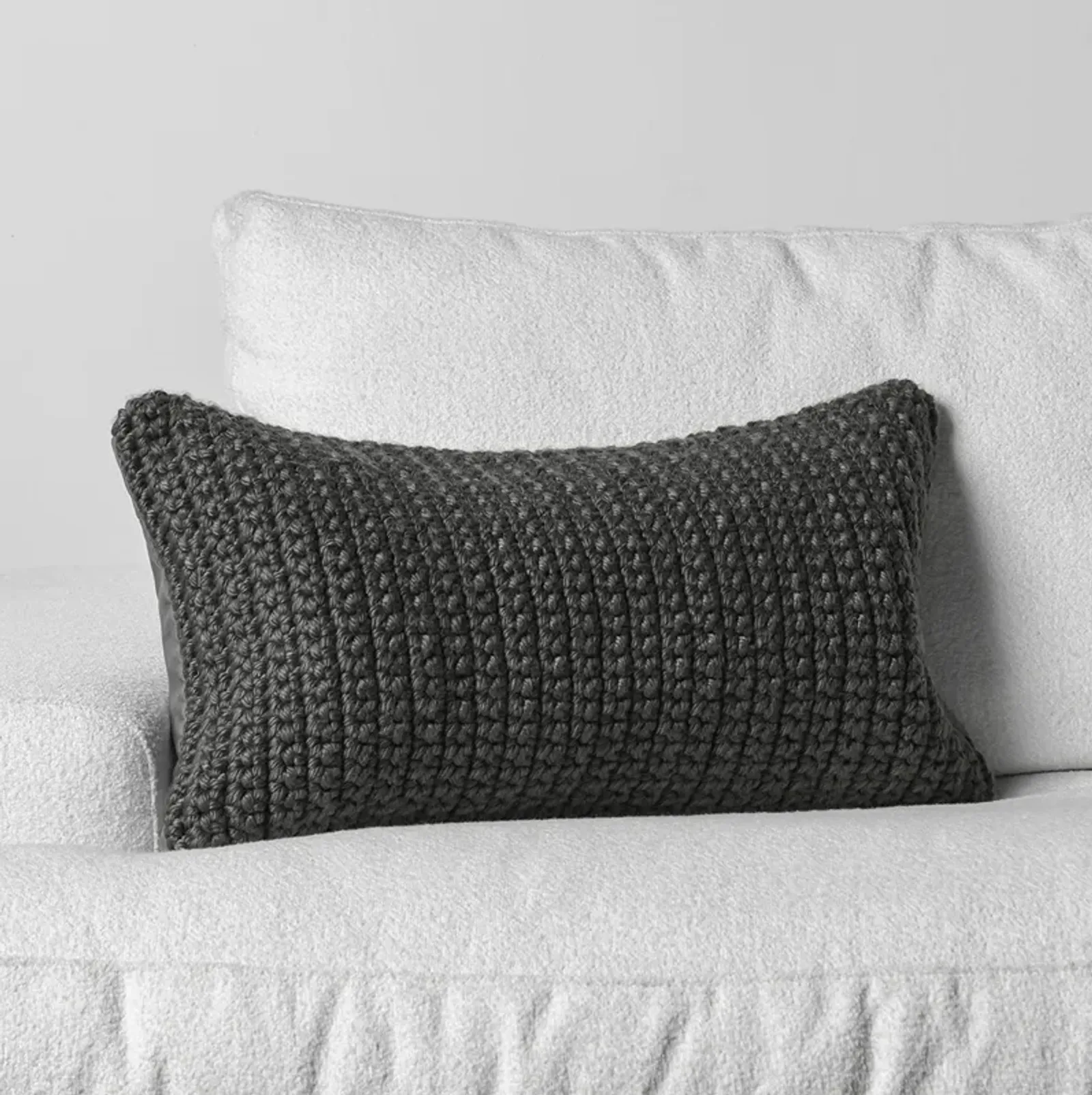 Prism 14"x26" Performance Outdoor Throw Pillow, Dark Gray