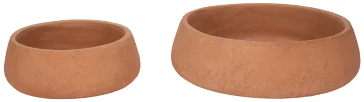 S/2 10/14" Terracotta Bowls, Natural