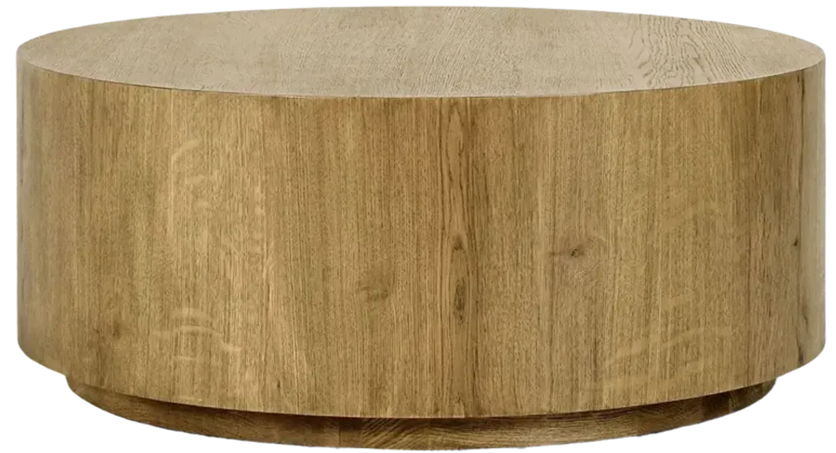 Layne 42" Round Coffee Table in Light Brown