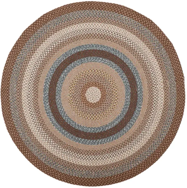 BRAIDED Hand Woven 7' x 7' Round area rug