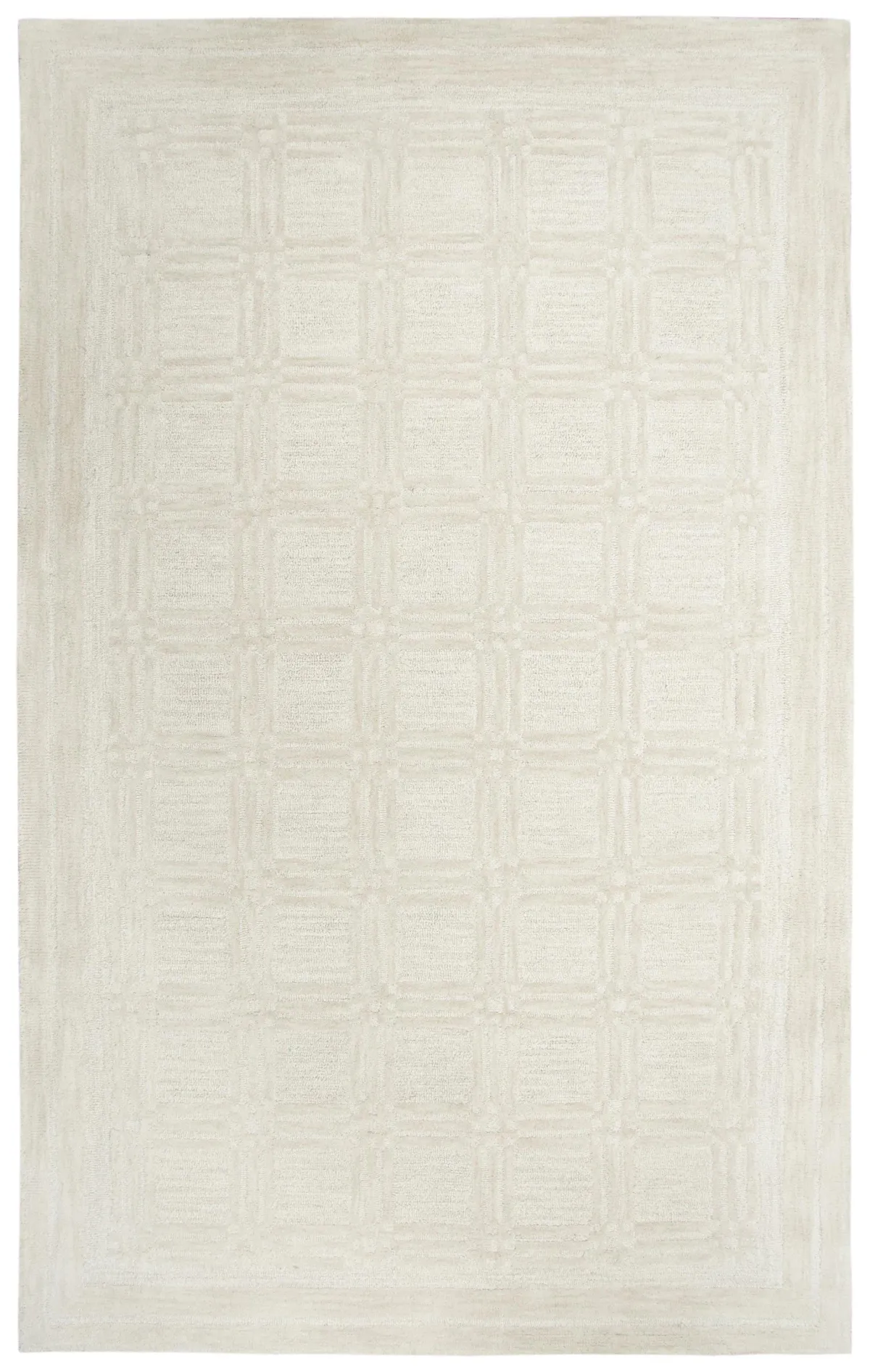 Fifth Avenue Beige Squares Wool 9'x12' Rectangle Rug