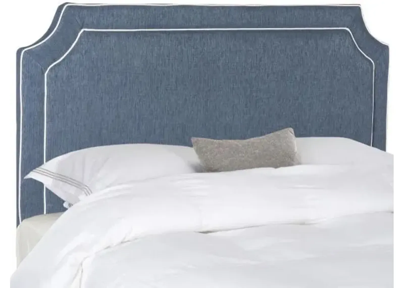 Dane Denim Blue & White Piping Headboard