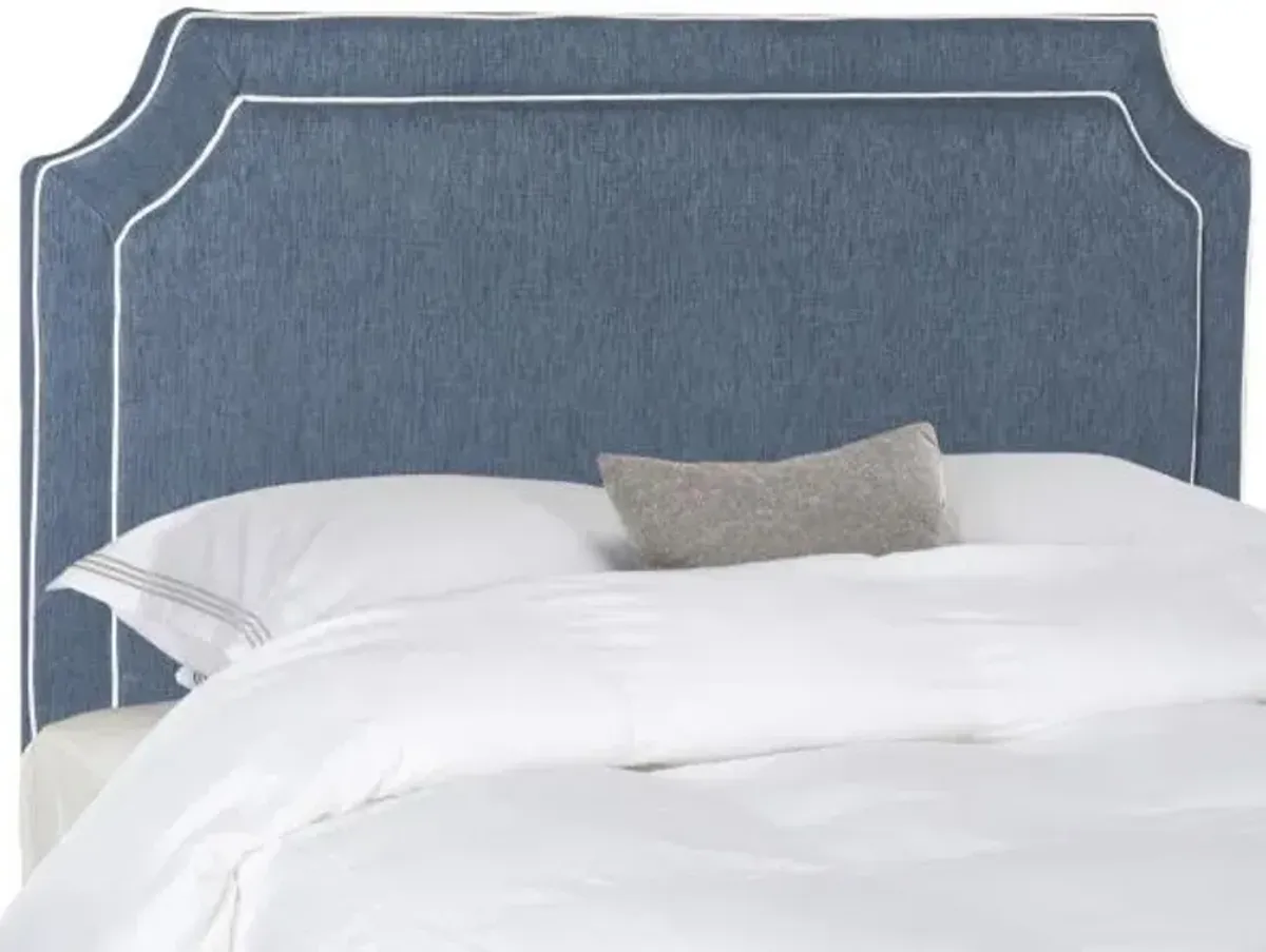 Dane Denim Blue & White Piping Headboard