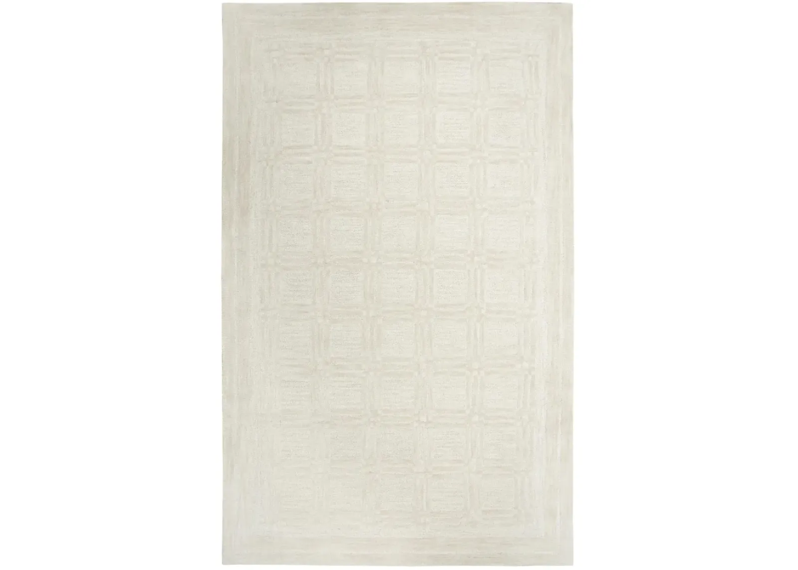 Fifth Avenue Beige Squares Wool 9'x12' Rectangle Rug