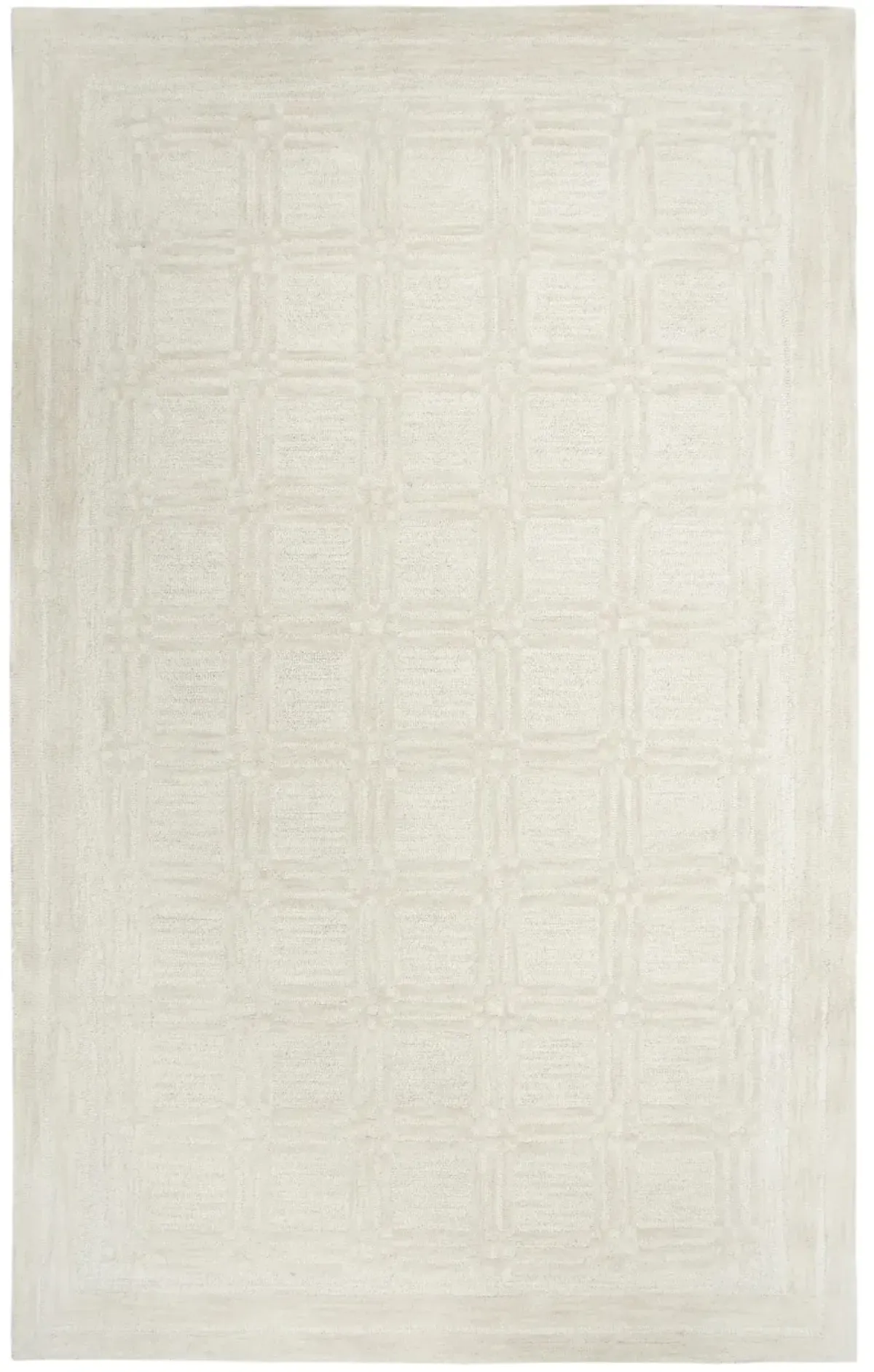 Fifth Avenue Beige Squares Wool 9'x12' Rectangle Rug