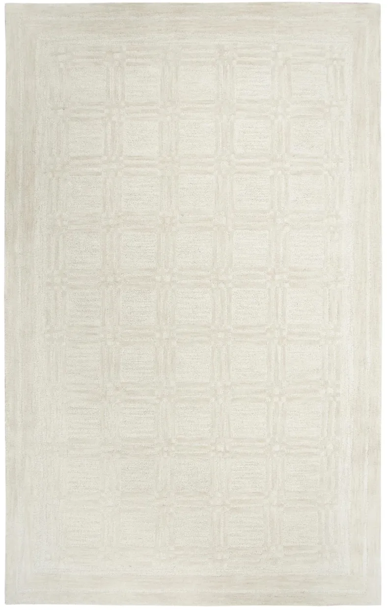 Fifth Avenue Beige Squares Wool 9'x12' Rectangle Rug