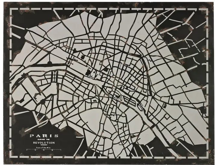 City Map of Paris Circa 1790 (Laser cut on Metal)