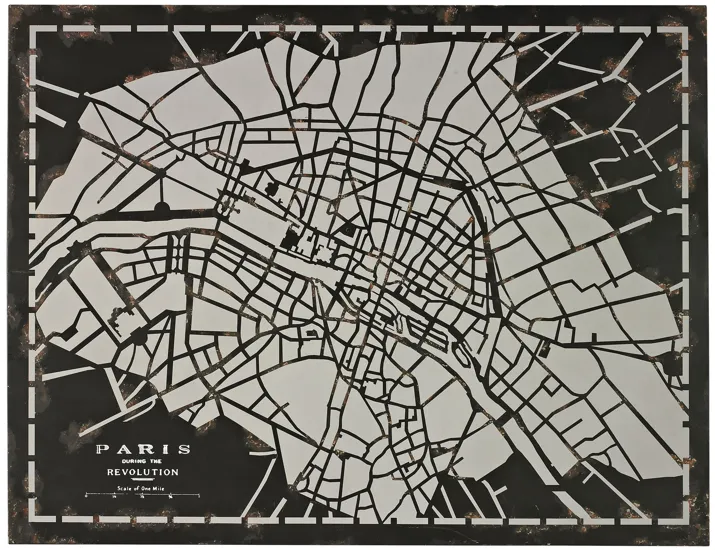 City Map of Paris Circa 1790 (Laser cut on Metal)