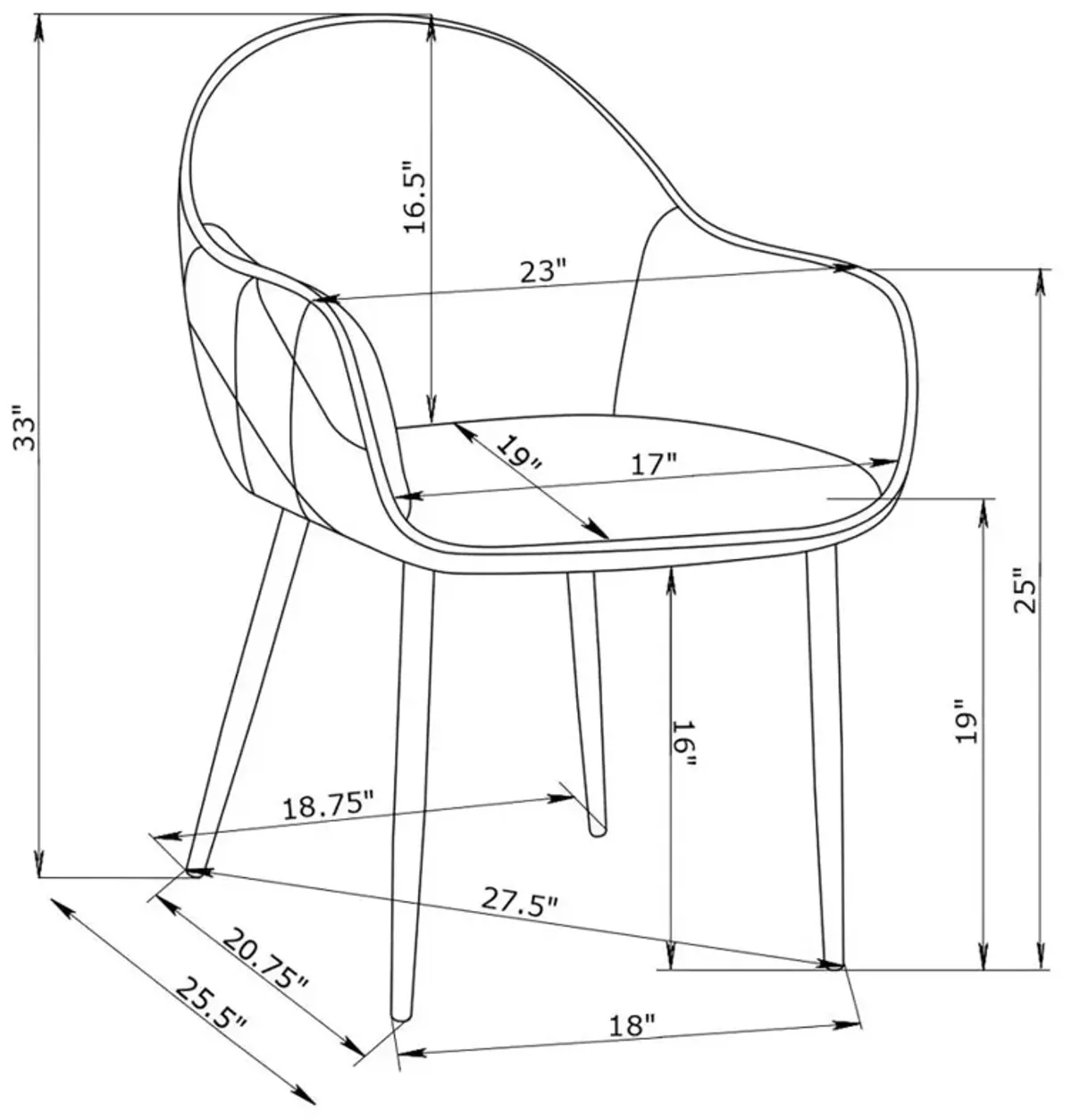 Emma Upholstered Dining Arm Chair Fog Grey and Black (Set of 2)