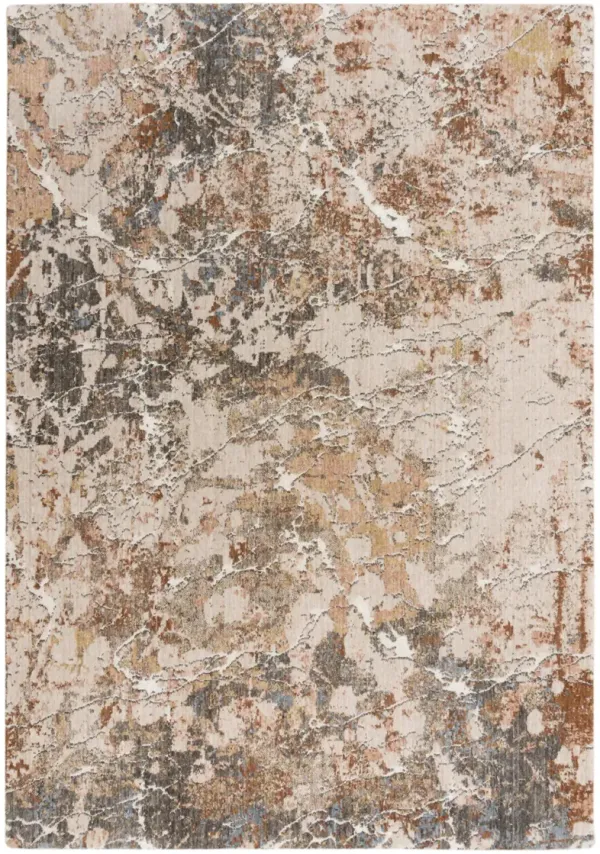 Logan Beige/Multi Abstract Recycled Polyester 8' x 10' Rectangle Rug