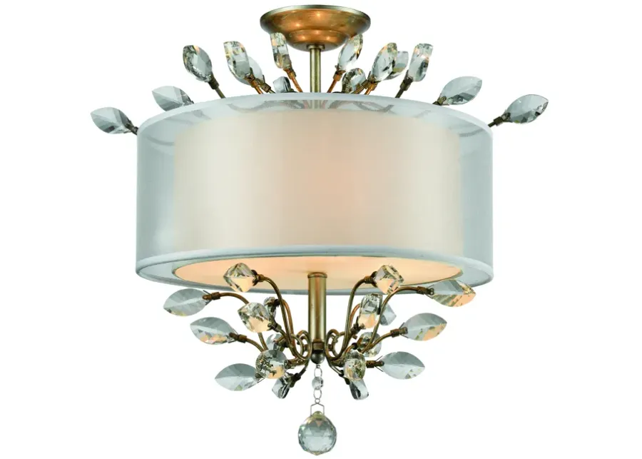 Asbury 19" Wide 3-Light Semi Flush Mount - Aged Silver