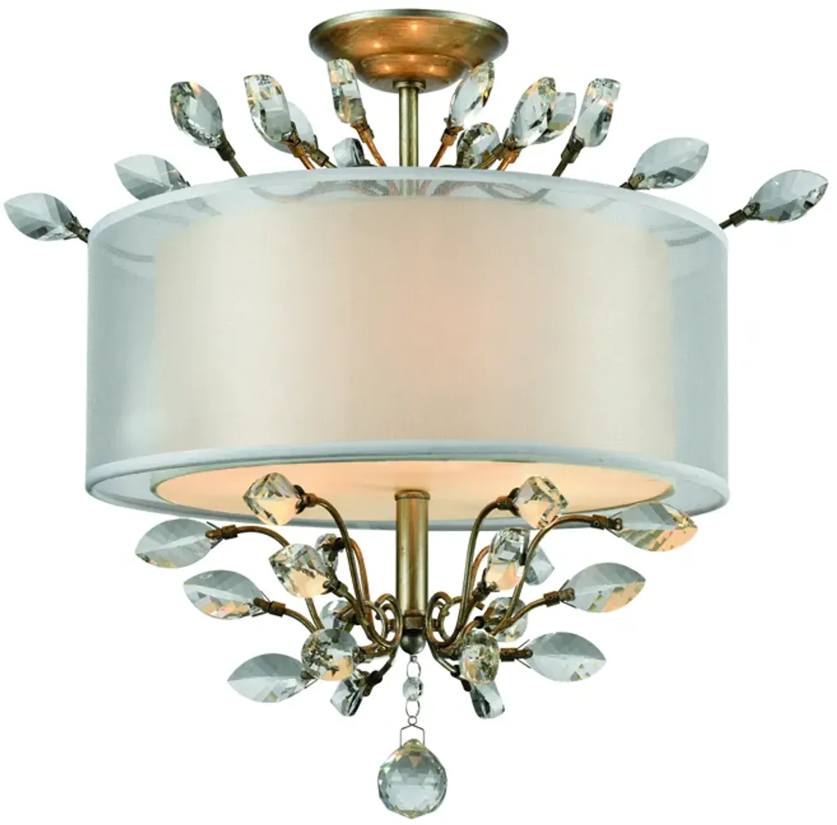 Asbury 19" Wide 3-Light Semi Flush Mount - Aged Silver