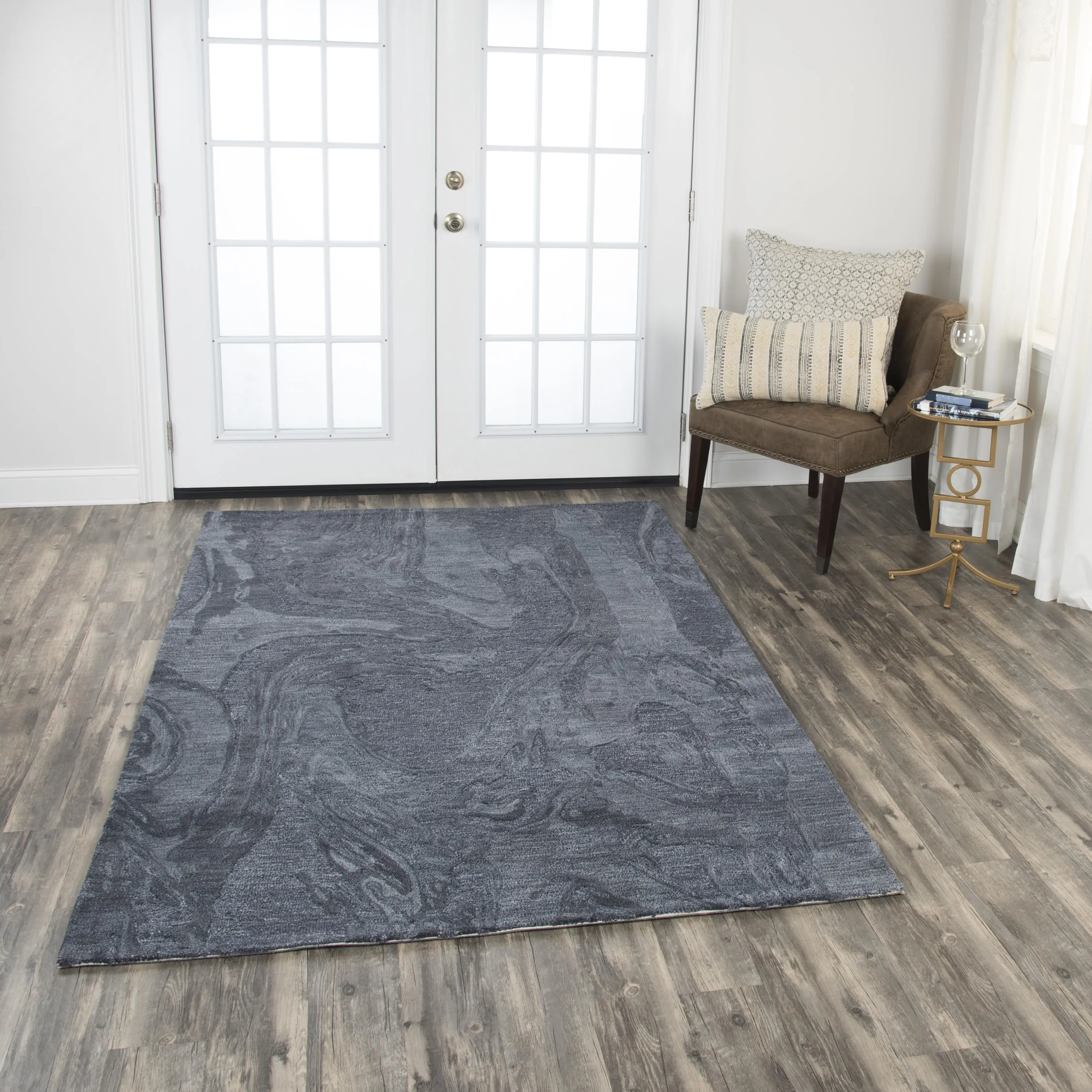 Fifth Avenue Dark Gray Abstract Wool 8' x 10' Rectangle Rug