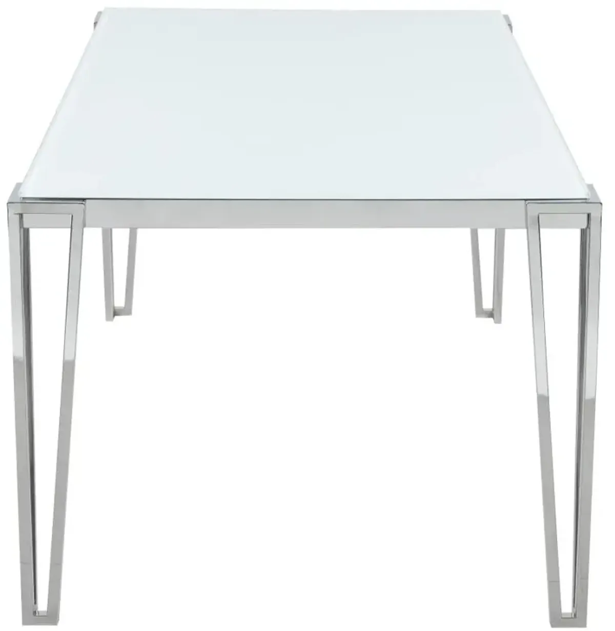 Pauline Rectangular Dining Table with Metal Leg White and Chrome