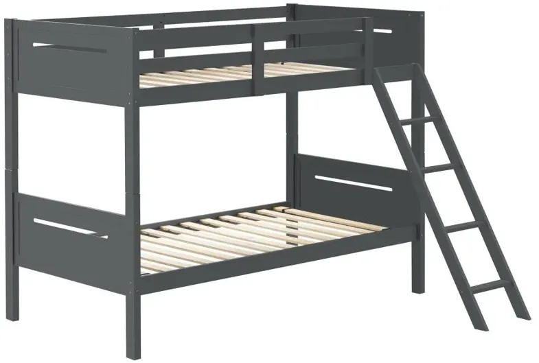 Littleton Twin Over Twin Bunk Bed Grey