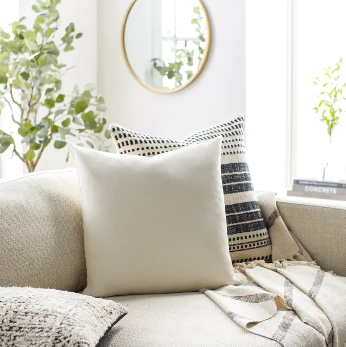 Linen Solid LSL-002 13"L x 20"W Lumbar Pillow