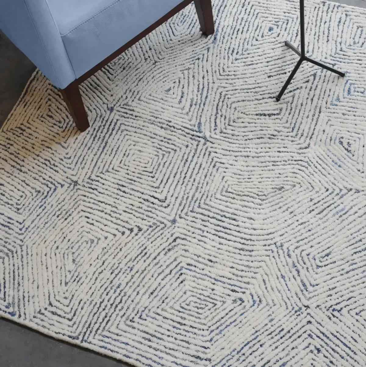 Maze Blue 8 X 10 Rug