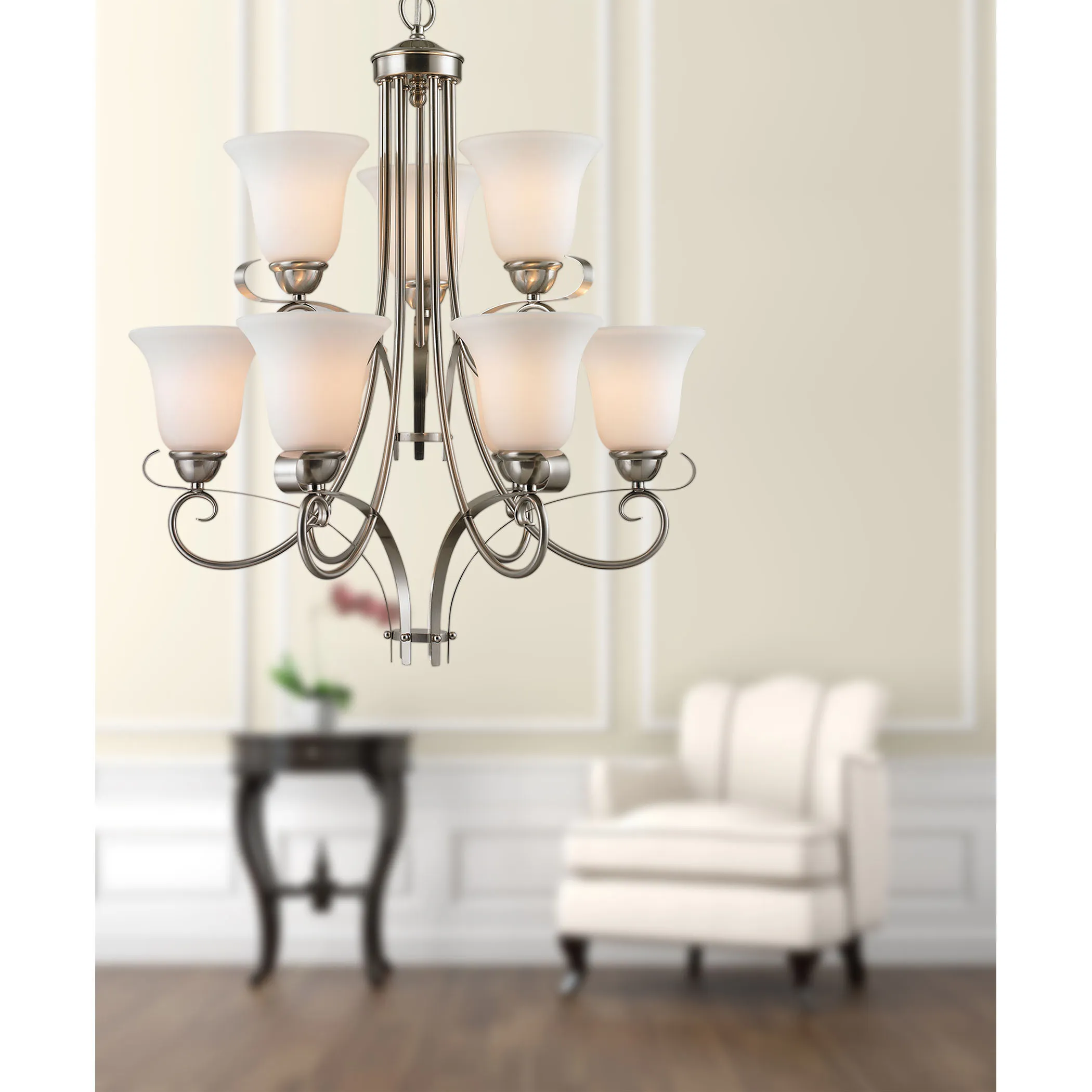 Brighton 25" Wide 9-Light Chandelier - Brushed Nickel