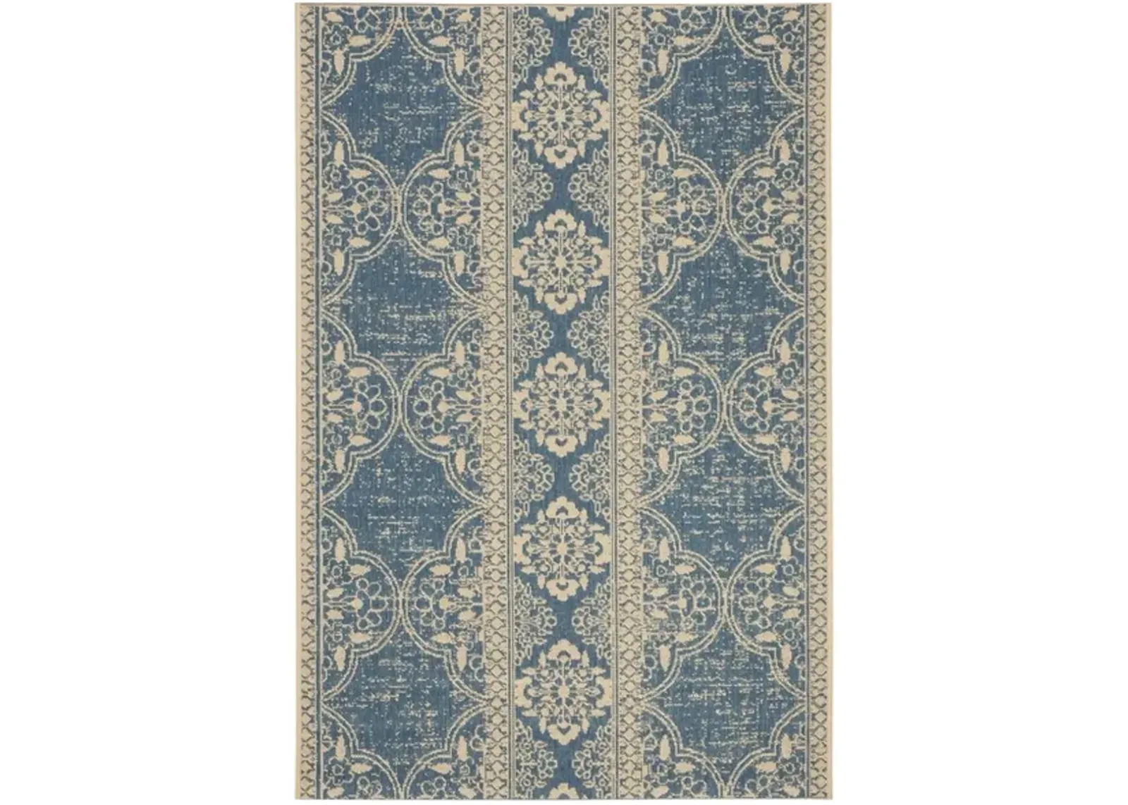 Safavieh BEACH HOUSE Collection BHS174N-6SQ Cream / Blue 6'-7" X 6'-7" Square