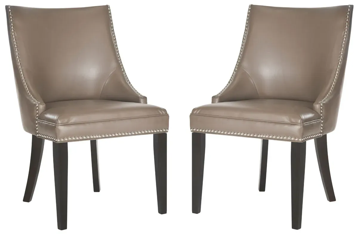 AFTON 20''H  SIDE CHAIR (SET OF 2) - SILVER NAIL HEADS 