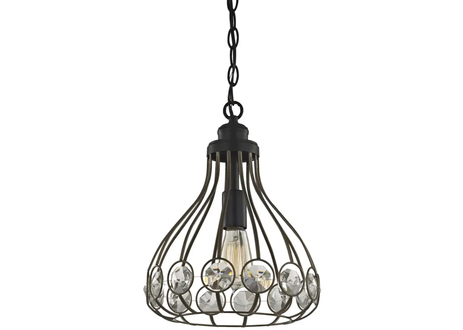 Crystal Web 11" Wide 1-Light Mini Pendant - Gold