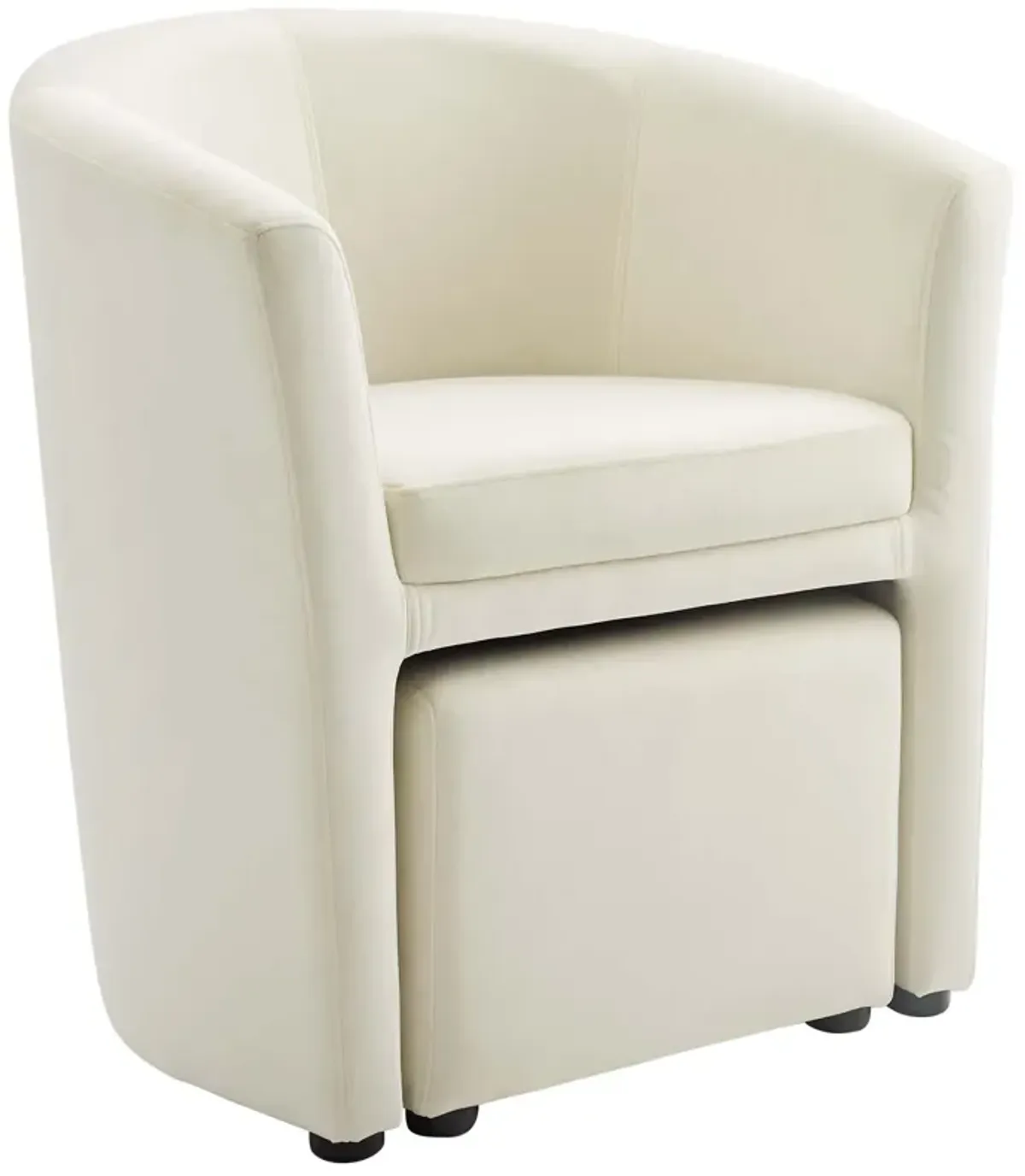 Divulge Performance Velvet Arm Chair and Ottoman Set