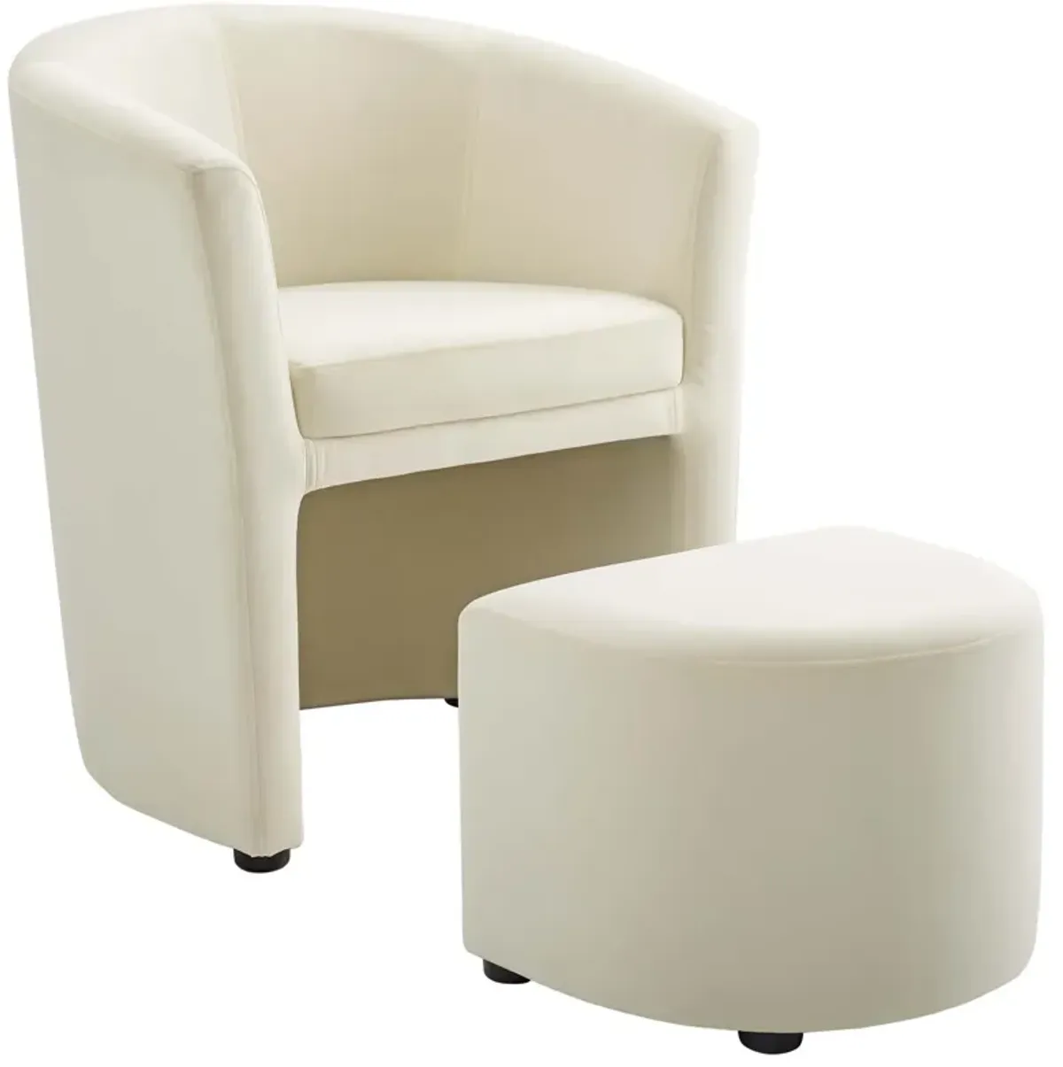 Divulge Performance Velvet Arm Chair and Ottoman Set