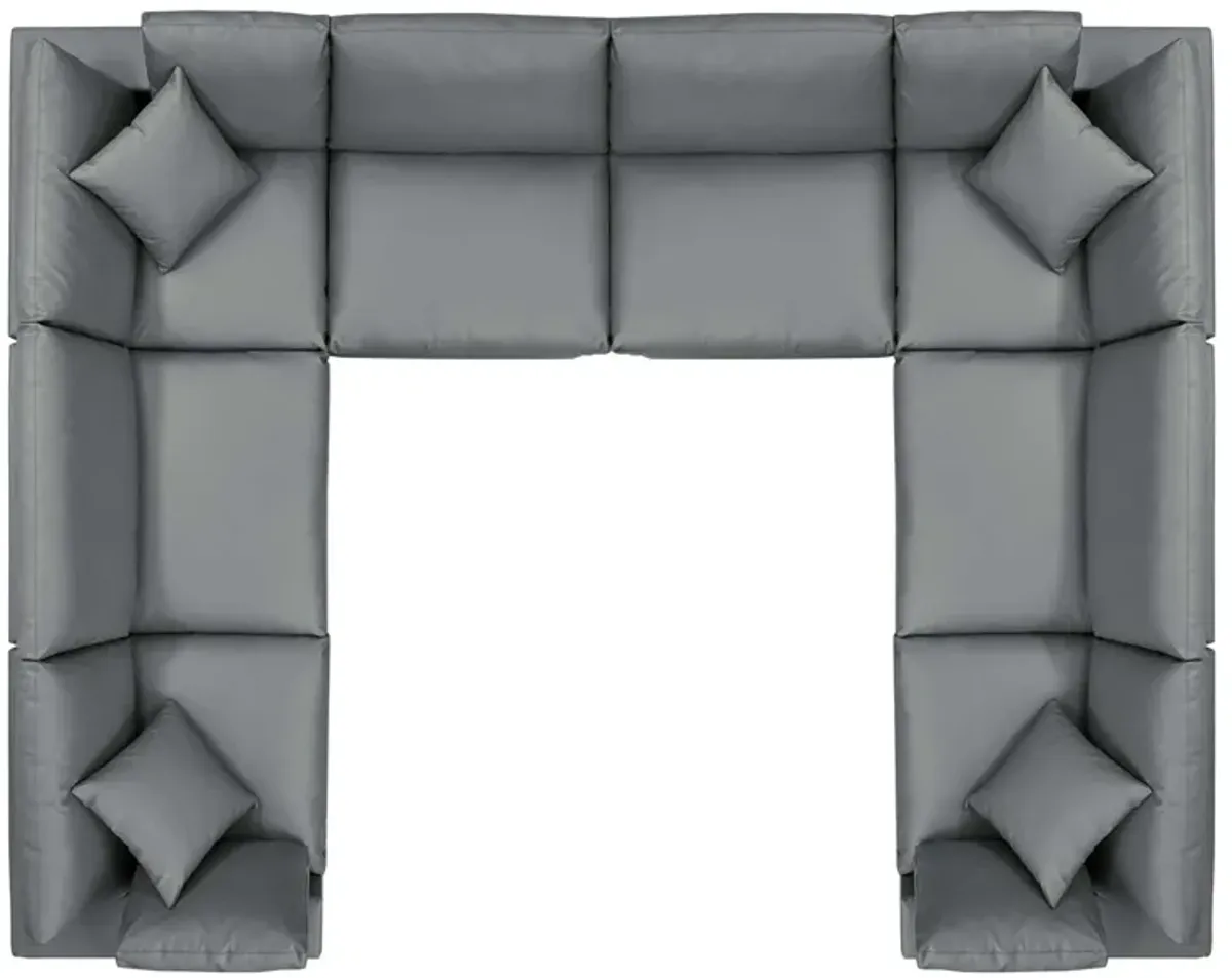 Commix Down Filled Overstuffed Vegan Leather 8-Piece Sectional