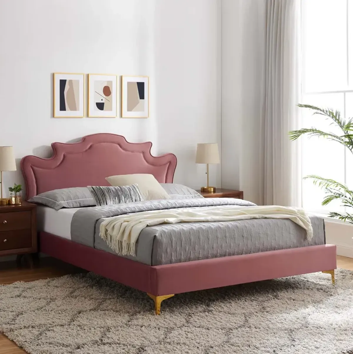 Neena Performance Velvet King Bed