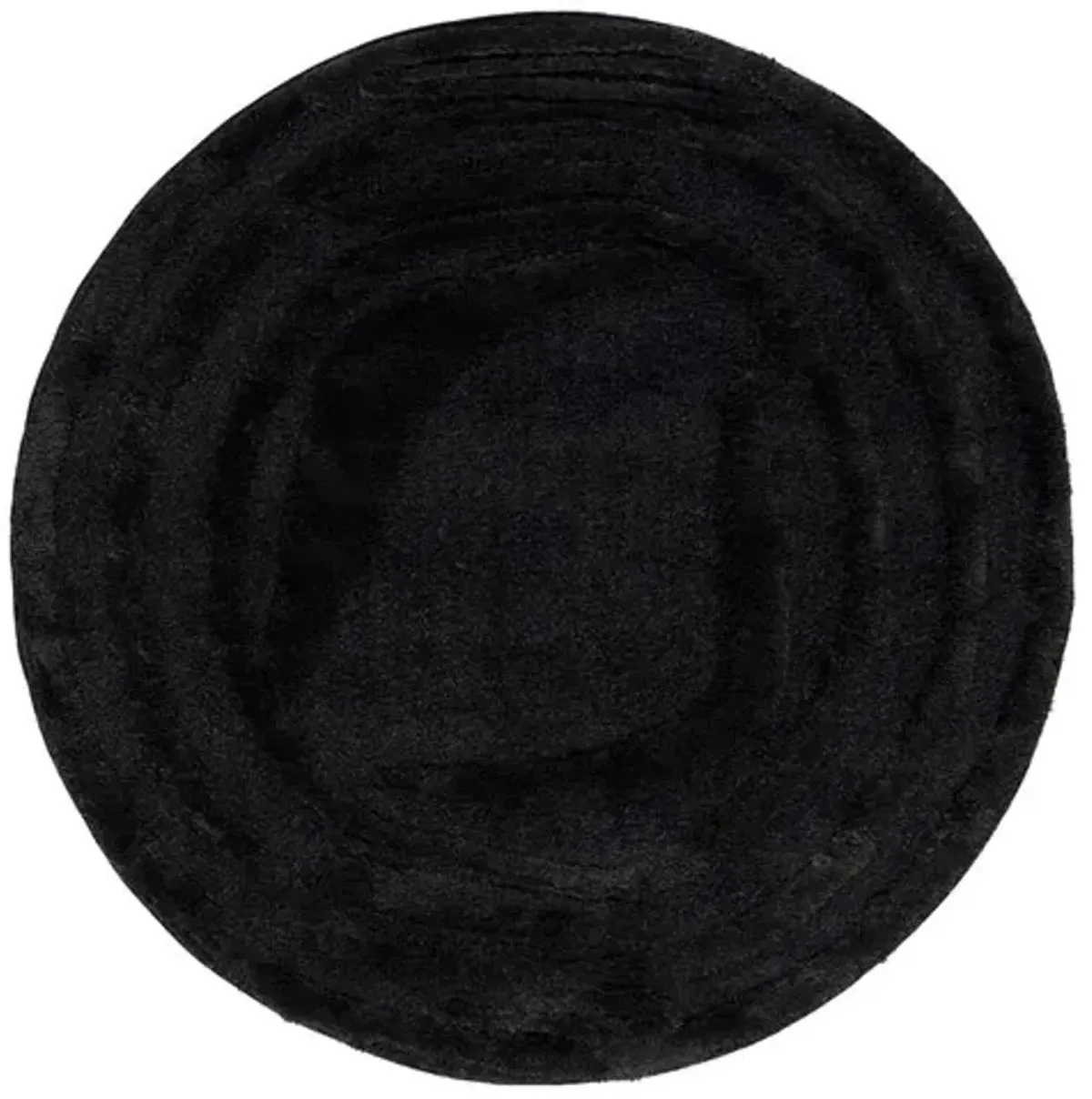 HI-LO SHAG 214 Black 6'-7' X 6'-7' Round Round Rug