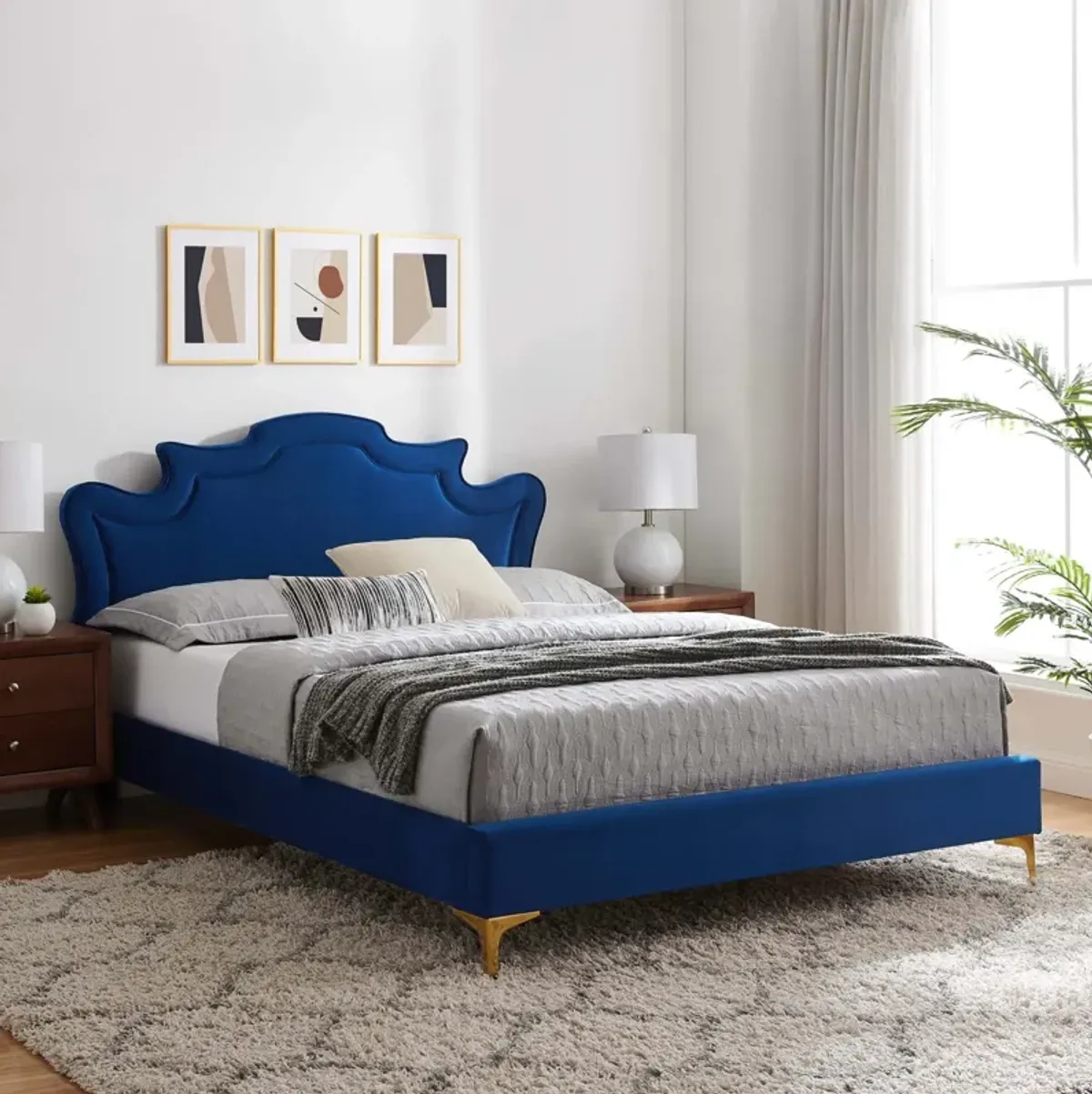 Neena Performance Velvet Twin Bed