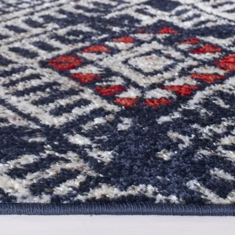 ADIRONDACK Contemporary Navy / Light Grey 4' X 6' Powerloomed Rug