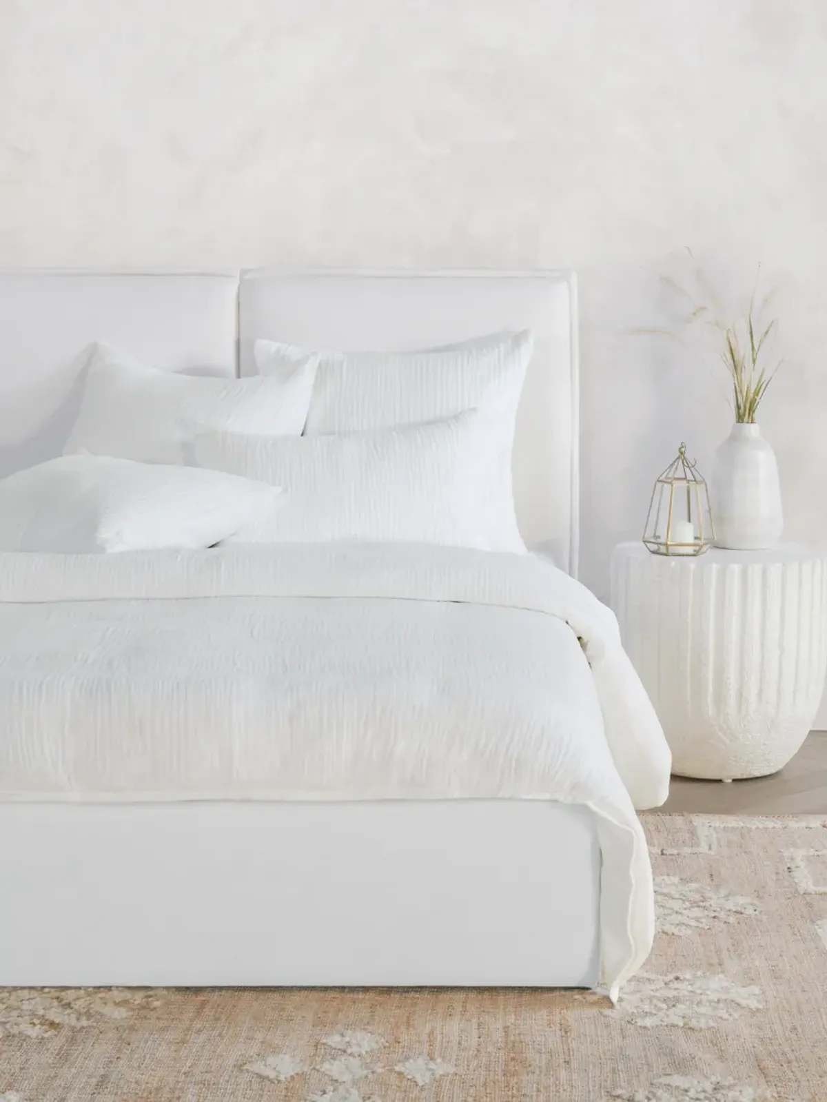 Camille Linen King Duvet , White